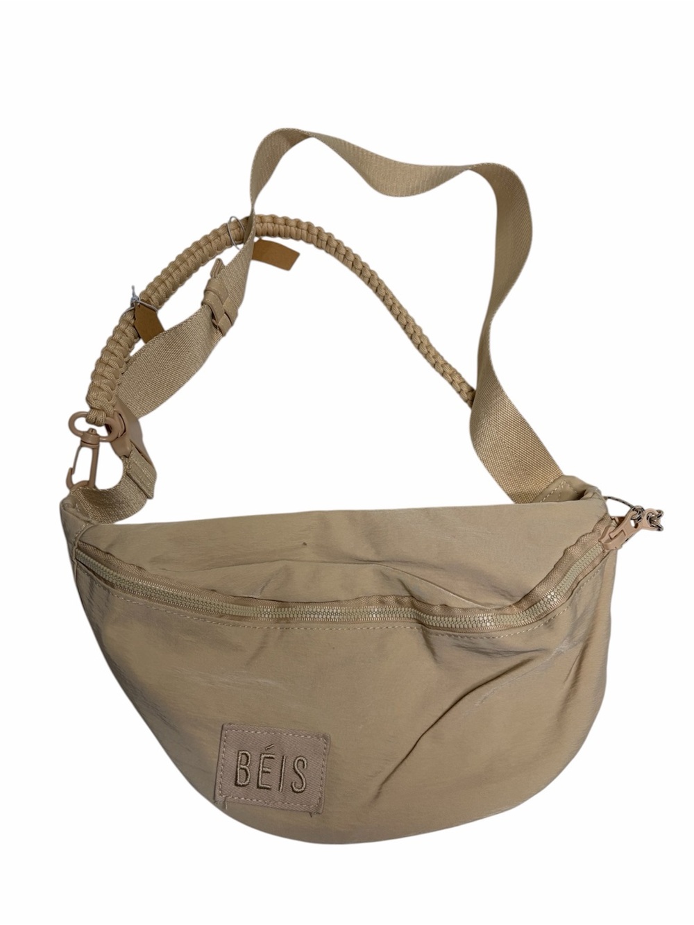 BEIS Tan Braided-Strap Crossbody Sling Bag